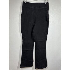 eShakti Pants Womens Medium 10 Black Flare Stretch Pull On High Rise Casual